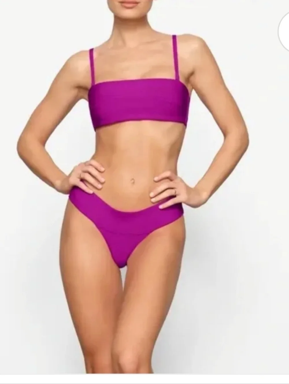 SKIMS Knit Swim Cheeky Bikini Bottom size XL Magenta Pink